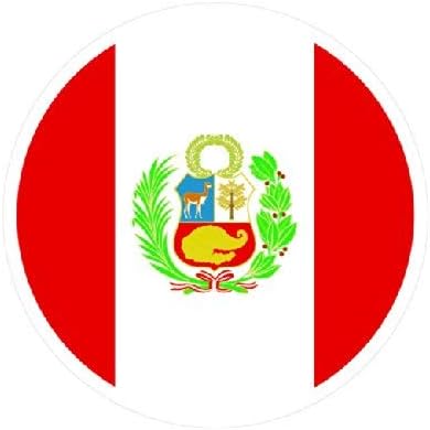 Okrugla peruanska zastava naljepnica Die Cut Decal Vinyl Made u SAD-u