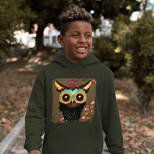 Owl Print Kids 'spužva Fleece Hoodie - Lijepa dječja kapuljača - Hoodie ptice za djecu