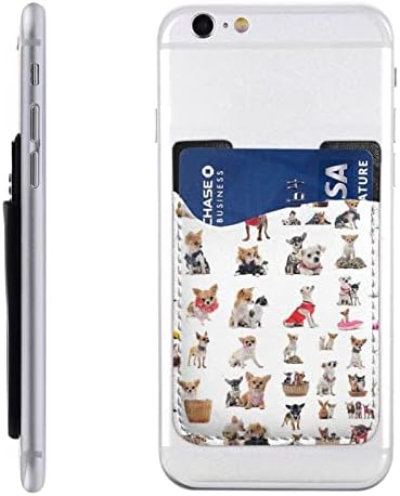 Slatka Chihuahua pug uzorak Držač telefona PU kožna kreditna kartica ID kućišta 3M ljepljivi rukavi za sve