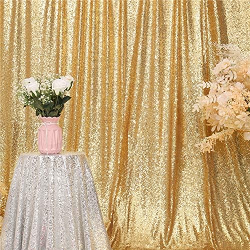 Vječna ljepota Amber Gold Sequin pozadina za vjenčanje fotografija pozadina za zabavu, 10ft X 10ft