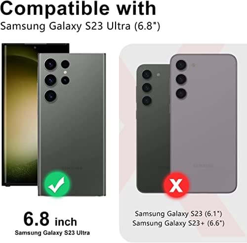 Slučaj nadmoćne supremacte za Samsung Galaxy S23 Ultra sa zaštitnikom zaslona, ​​držač prstena / remen za