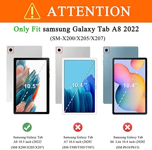 Soke Galaxy Tab A8 Slučaj 10,5 inča 2022, premium Shock Stil hotela Folio Case, uglovi za više pregleda,