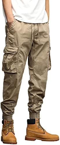 Mens modni labavi pamuk plus džepni džepni čipkasti udruge hlače elastične hlače u cjelokupnim teretnim