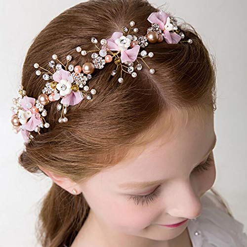 Campsis princeza cvijet djevojka Headpiece za vjenčanje zlato Kristal cvjetna prvo zajedništvo traka za