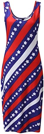 4. jula seksi haljina za žene Bodycon ljetna Mini haljina američka zastava Scoop vrat Cami koktel haljina