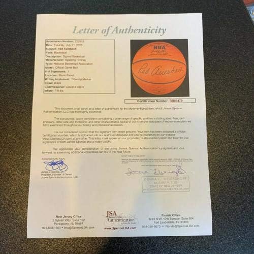 Rijetki crveni Auerbach potpisao je Spalding NBA Službena utakmica Košarka JSA COA Celtics - Autografije