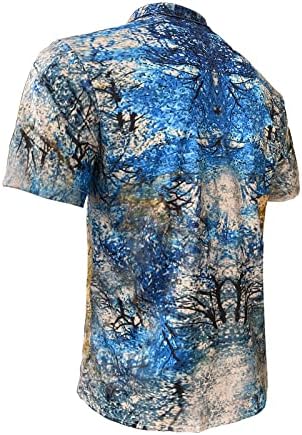 Buyjya Muška košulja kratkih 2 komada Havajski setovi casual gumb dolje cvjetno trenerke plaže