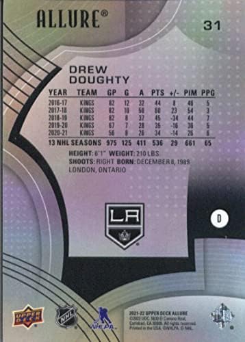 Hokejaška trgovačka kartica NHL 2021-22 Gornja paluba Allure 31 Drew Doughty nm u blizini mint Kings
