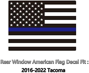 Wonwopn Povratak srednji prozor Decal Fit Tacoma -2022, kamion zadnje kliznu prozor Američka zastava