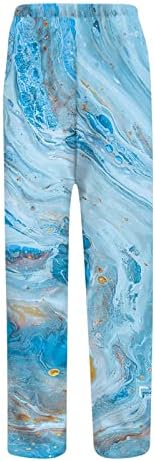 Ležerne posteljine za žene 2023. ljetni grafički print plus veličine obrezive hlače elastične struke širokog nogu pantalone na plaži