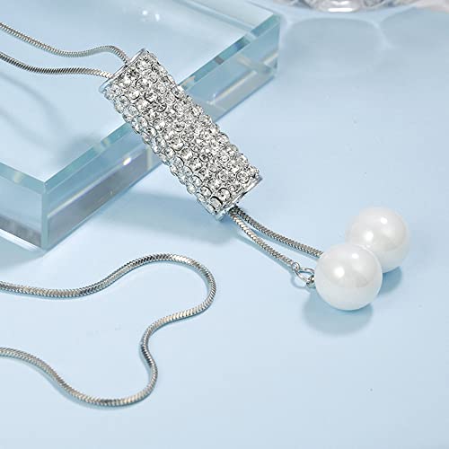 Sither duga Kristalna ogrlica za žene Pearls ogrlica sa resicama džemper lanac y ogrlica vjenčanica ogrlica