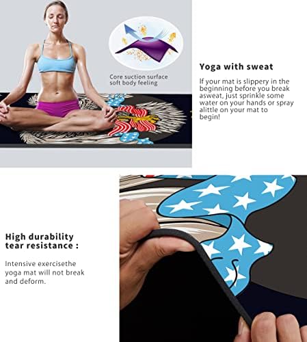 Cifupy Premium 8mm Print Yoga Mat za žene, ekološka prostirka za fitnes vježbe sa neklizajućom teksturiranom