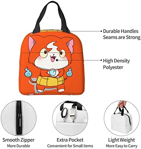 Korrbo Slatka Anime Foxes ručak torba izolirana prijenosna prijenosna ručka kutija za dječake Djevojke uredsko