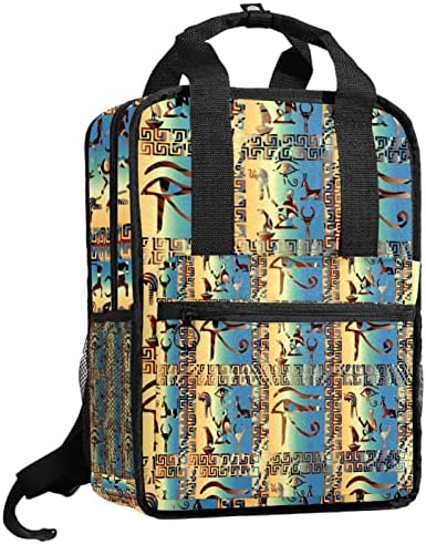 Tbouobt putnički ruksak lagani laptop ležerni ruksak za žene muškarce, egipatski stil etničkog plemena