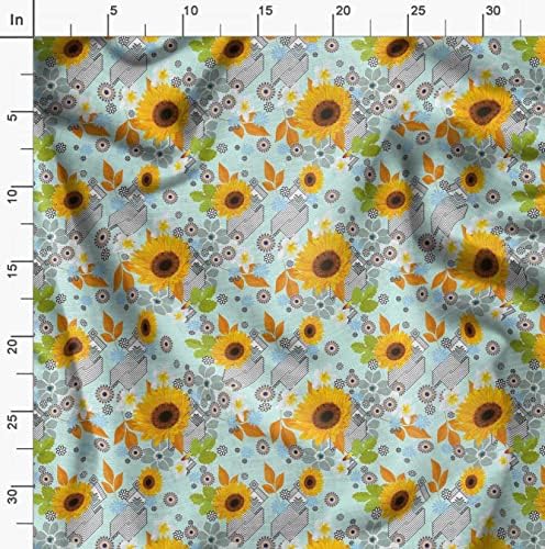 Soimoi pamučni dres tkanina lišće & amp; suncokretova cvjetna tkanina za štampanje po dvorištu širine 58