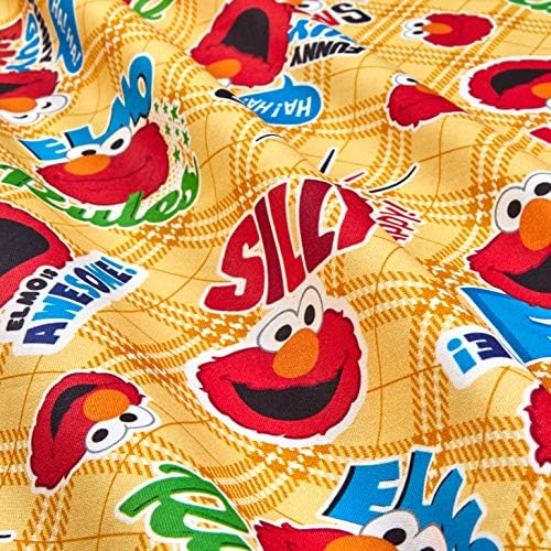 Sesame Street Digital Happy Elmo žuta, tkanina pored dvorišta