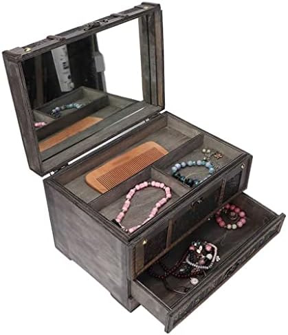 Kutije Vintage kutija za odlaganje nakita drvena šminka elegantna za Putni sto
