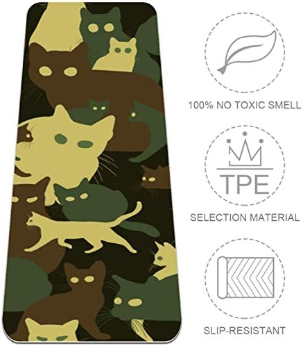 Siebzeh Cat Camouflage Premium Thick Yoga Mat Eco Friendly gumeni Health&fitnes Non Slip Mat za sve vrste