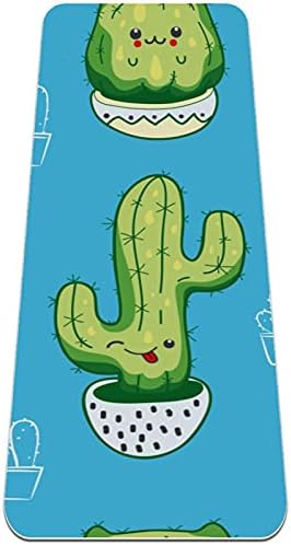Siebzeh Happy Cactus saksijska biljka plava Premium debela prostirka za jogu Eco Friendly Rubber Health & amp; fitnes neklizajuća prostirka za sve vrste vježbe joge i pilatesa