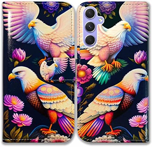 Bcov Samsung Galaxy A54 5G Case, White Eagle Mandala Flowers kožna preklopna futrola za telefon poklopac