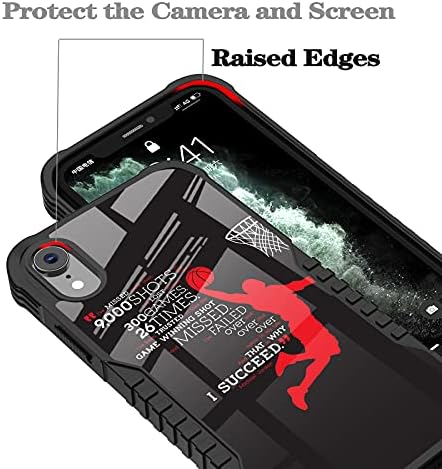 iPhone XR futrola za MAN dječake, modni crveni košarkaški dizajn s udarnim otporno na šifru s mekim silikonskim