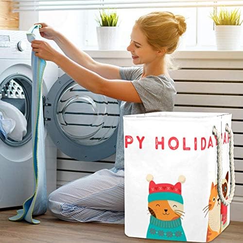 Inhomer Slatka Cartoon Cats 300D Oxford PVC vodootporna odjeća Hamper velika korpa za veš za ćebad igračke