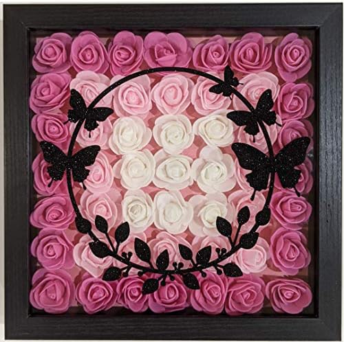 Majčin dan Cvijeće za rođendanski poklon - poklon za mamu, cvjetna sjena Box zid umjetnost, ruža 3D leptir