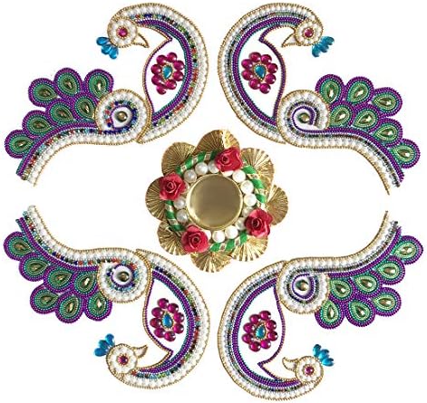 Dizajner izgleda akrilni paunski rangoli za Diwali Dekoraciju indijskog kolekcionarskog