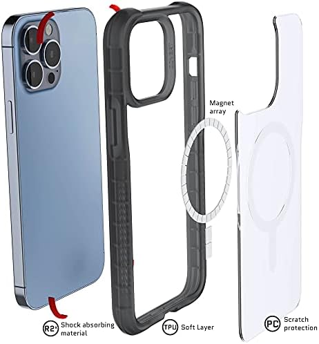 Ghostek Covert iPhone 13 Pro MAX Clear futrola sa magsafe zaštitnim telefonom poklopca protiv žutilo Kompatibilan