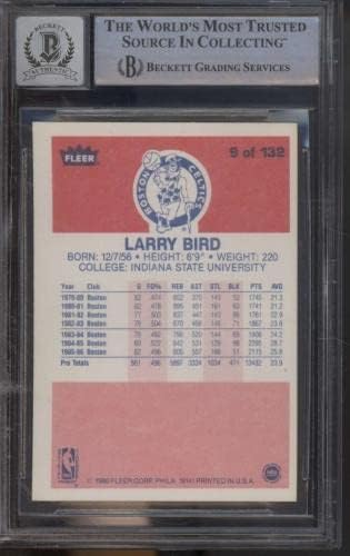 9 Larry Bird - 1986. fleer košarkaški kartonski kartoni BGS Auto 10 - Neidređene košarkaške kartice