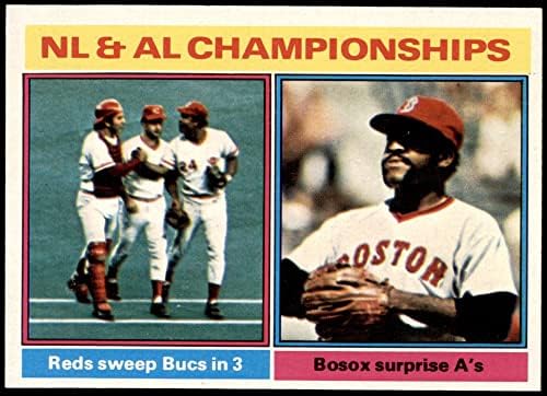 1976 TOPPS 461 NL & Al Championships Luis Tiant Cincinnati / Boston Reds / Red Sox Nm / MT Reds / Red