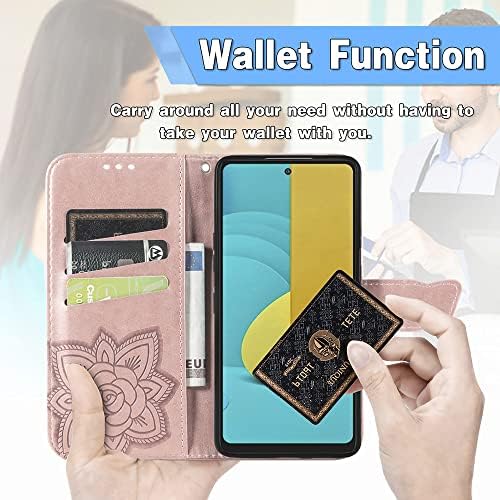 CCSmall za Samsung Galaxy S23+ Plus torbica za novčanik za žene, sjajni leptir cvijet PU kožna navlaka sa