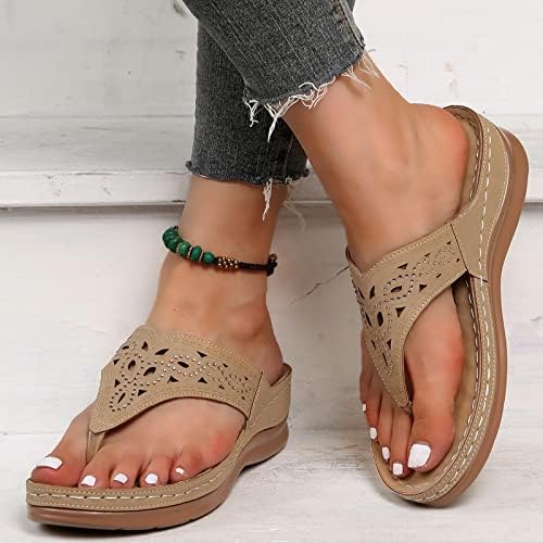 Papuče za žene, dame Arch Support Clip Toe Flip Flops, vintage rimske papuče, retro hodanje sandale