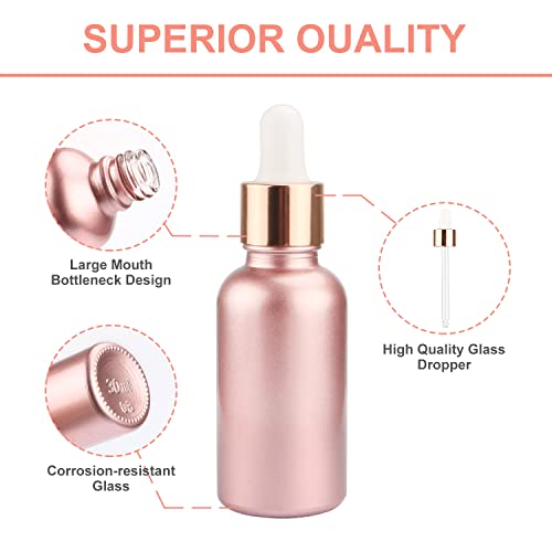 12 Pakovanja Pink Glass Dropper Bočica Eteričnih Ulja Sa Staklenom Kapaljkom Za Oči Posuda Za Parfeme Staklene