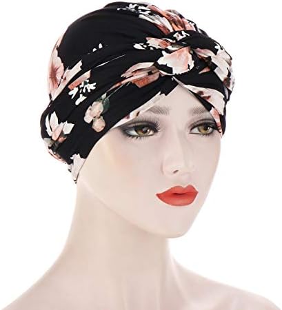 Rastezljivi cvjetni Turban za žene unaprijed vezani šešir za glavu oblozi od Plisiranih etničkih kapica
