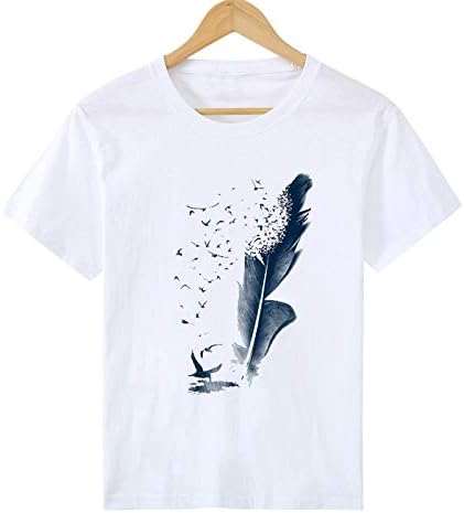 Yubnlvae prozračne labave majice za žene trendi Casual prugaste opuštene kratke rukave s kvadratnim izrezom