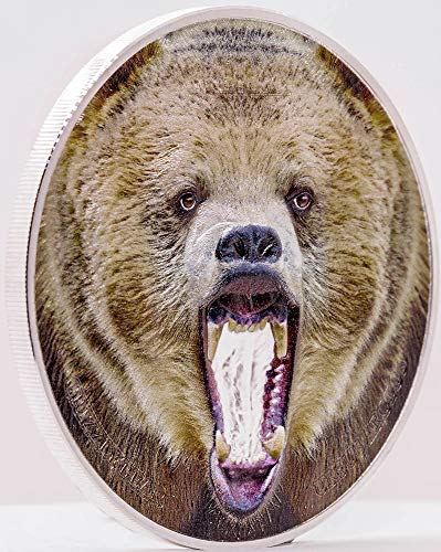 2020 de rijetka divljim životinja Powercoin American Grizzly Bear 2 oz Silver Coin 1500 šilingi Tanzanija