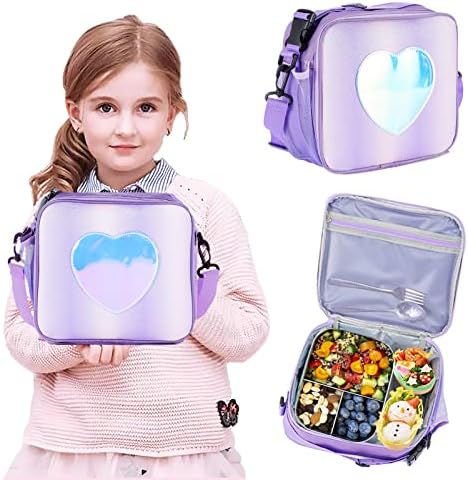 Dječija kutija za ručak za djevojčice, izolovana Dugina torba, torba za ručak za višekratnu upotrebu za