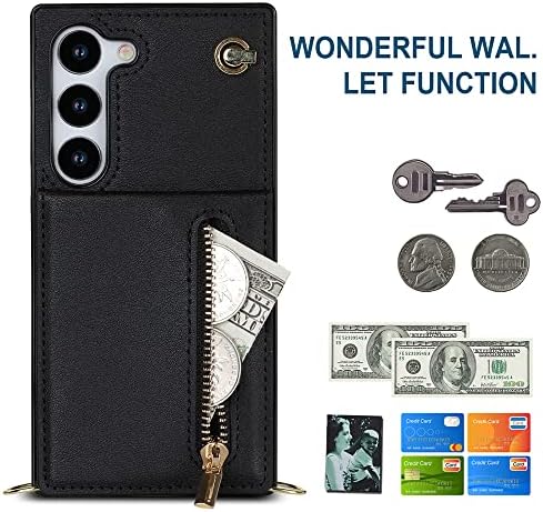 Ephoou Crossbody ženska torbica za novčanik za Samsung Galaxy S23+ Plus sa držačem za kartice, Navlaka za