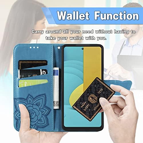 Ysnzaq Butterfly Pattern rhinestone torbica za novčanik za Samsung Galaxy S23 6.1, TPU kožna magnetna kopča