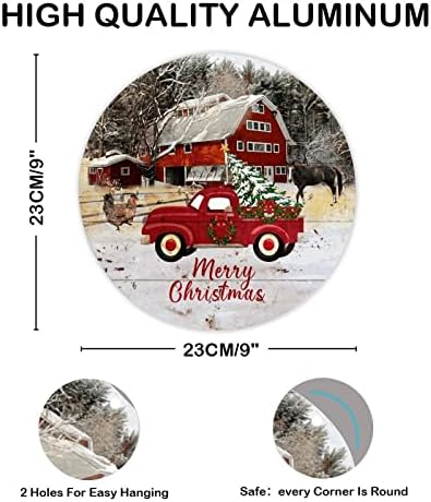 Decstic Welcome potpisni Božić sa gnome okrugli metalni limenki znakovi snježne kuće Buffalo Region Pozdrav