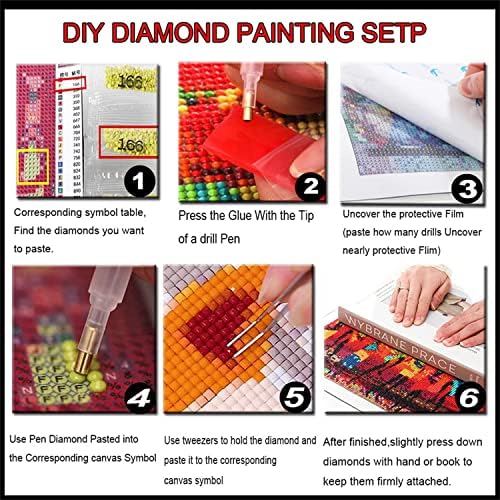 DIY 5D dijamantski Setovi za farbanje za odrasle, 5 kompleta / komada dijamantskog vezenja puna bušilica