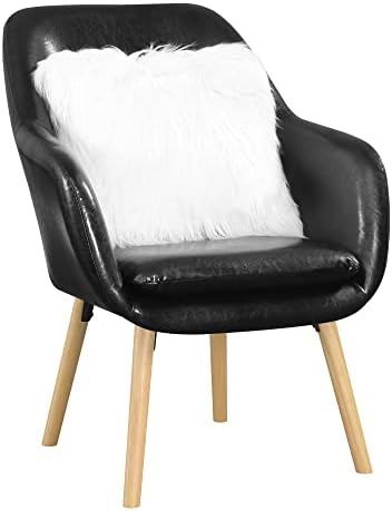 Convenience Concepts zauzmite sjedište Charlotte Accent stolica, 25,25 x 26,75 x 33,5, Crna Umjetna koža