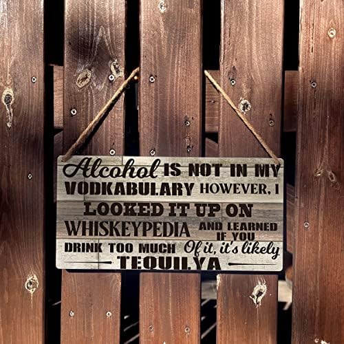 Kuhinjski znak Seoska kuća Alkohol nije u mojoj vodkabularnoj drvenoj visećim znakovima Plaketa Retro zida