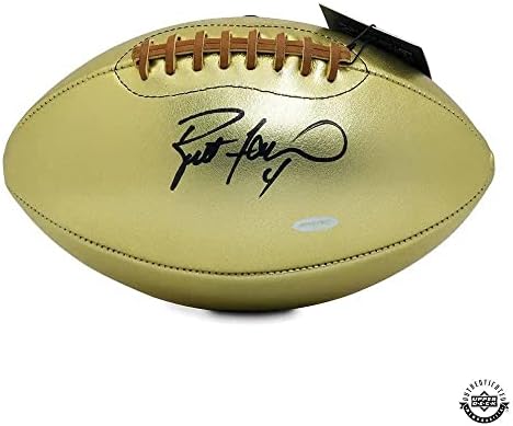 Brett Favre Autographirana kožna glava Pro serije Zlatni guski nogomet - Gornja paluba - AUTOGREMENT Fudbal