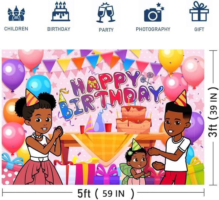 Gracies ugaone dekoracije pozadina, 5x3 Ft Cartoon Gracies Happy Birthday Party Banner za 1st 2nd Birthday