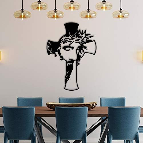 Godblesgnign Cross Metal znak, Isus na križnom znaku, metalni zidni dekor za kućnu kuhinju kava baromina bar, moderna seoska kuća Decor Housewarming poklon, personalizirani metalni znak 14 18 24
