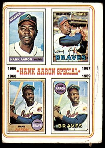 1974 FAPPS # 5 Posebna 1966-69 Hank Aaron Atlanta Braves Loše hrabro
