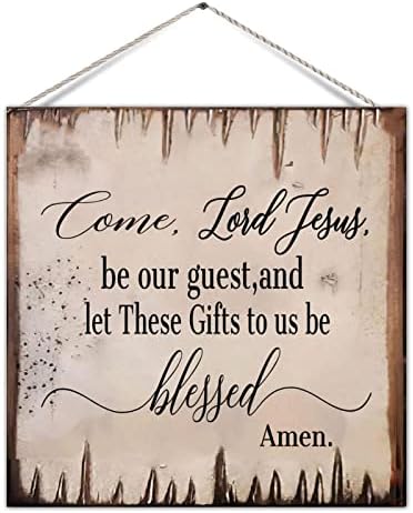 RUSTIC WOOD paletni znak Dođite Lord Isus Budite naš gost motivacijski drveni zidni plaket sa izreke Drveni