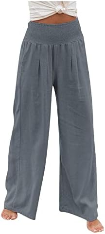ZhenSanguo široke pantalone za noge za žene posteljine hlača za žene velike pantalone široke struke sa džepovima